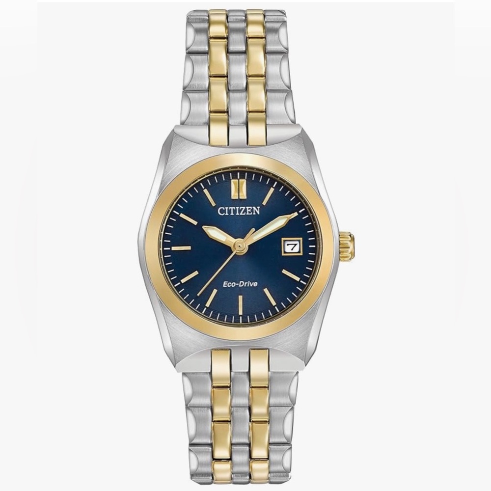Citizen Eco-Drive Blue Dial Two-Tone Watch New in box.